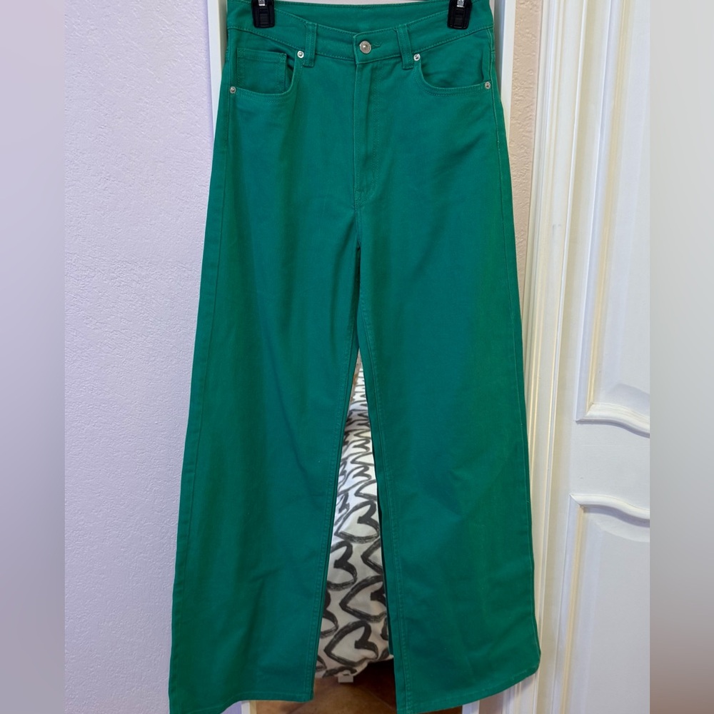 H&M Green Flare & Wide Leg Jeans